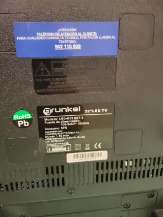 TV LED Grunkel 32 Modelo LED-G32 NST-2