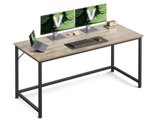 Mesa escritorio madera y metal 135x60. Como nueva