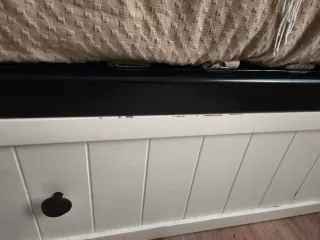 Cama nido forja negra con cajones blancos