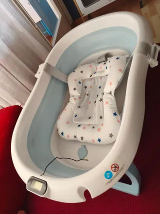 Bañera bebé plegable con termómetro