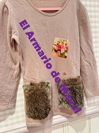 Jersey Casilda Jiména Lana Merino ROSA empolvado