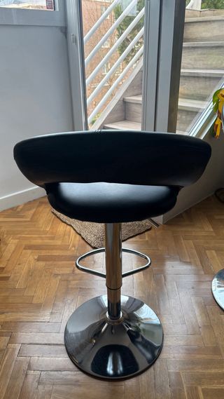 Taburete alto negro ajustable (2 unidades)