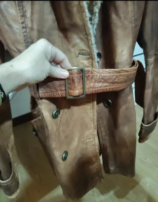 Abrigo Piel Cordero Zara Marrón Talla M