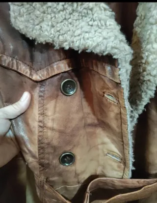 Abrigo Piel Cordero Zara Marrón Talla M