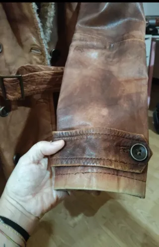 Abrigo Piel Cordero Zara Marrón Talla M