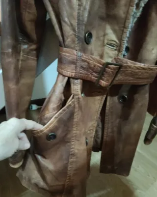 Abrigo Piel Cordero Zara Marrón Talla M