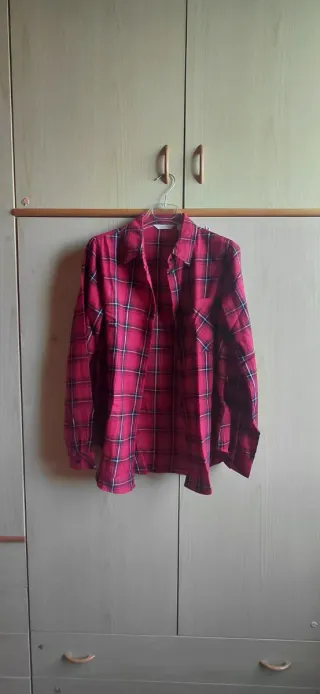 Camicia in flanella rossa a quadrati donna Esmara