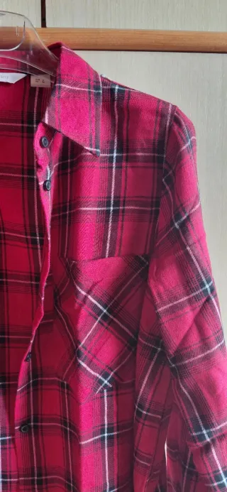 Camicia in flanella rossa a quadrati donna Esmara