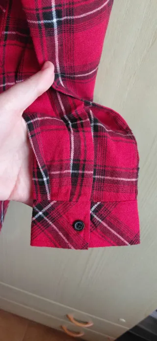 Camicia in flanella rossa a quadrati donna Esmara
