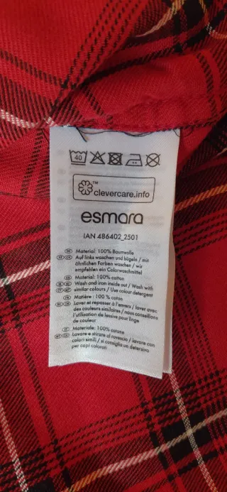 Camicia in flanella rossa a quadrati donna Esmara