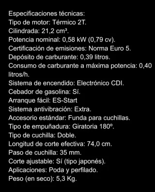 Cortasetos ECHO HCR 185 ES (Nuevo)