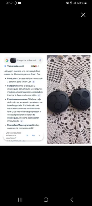 Carcasa Llave Coche Smart Car 3 Botones