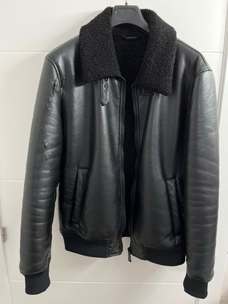 Chaqueta Zara Negra Piel Sintética Borrego