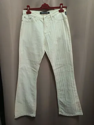 Pantalón Versace Blanco recto efecto campana