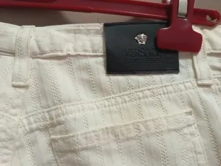Pantalón Versace Blanco recto efecto campana