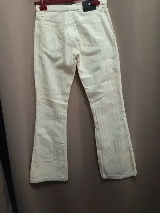 Pantalón Versace Blanco recto efecto campana