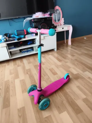 Patinete 3 Ruedas Niña Rosa y Azul