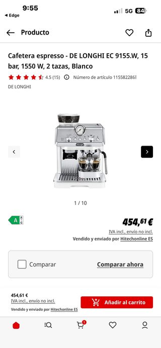 Cafetera DeLonghi La Specialista EC9155.W