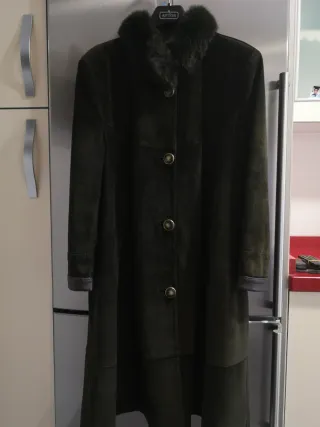 Abrigo de ante verde oliva