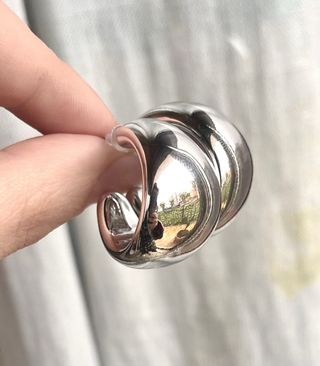 Orecchini a cerchio bombati argento