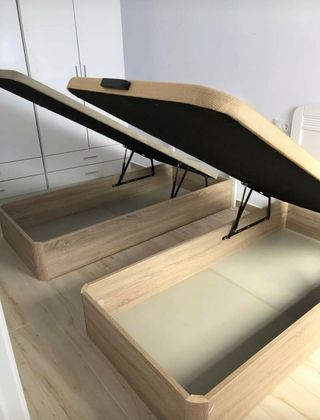 Canapés abatibles beige/blanco