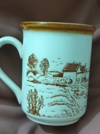 Taza Staffordshire vintage caballos