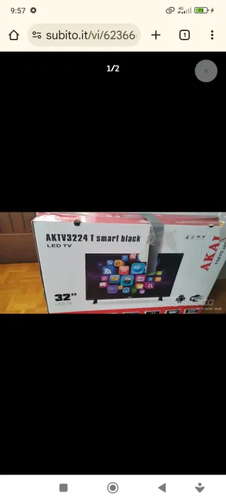 TV Akai 32 Smart Black (LCD rotto).