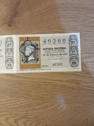 Billetes Lotería nacional 1975