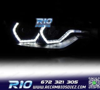 FAROS BMW F30 F31 LCI 15-19 LUZ DIURNA LED DRL NEGROS
