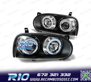 FAROS VOLKSWAGEN VW GOLF 3 OJOS ANGEL NEGRO
