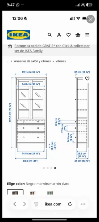 Vitrina Hemnes IKEA Blanca