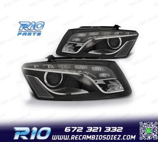 FAROS AUDI Q5 08-12 LUZ DIURNA DRL FONDO NEGRO