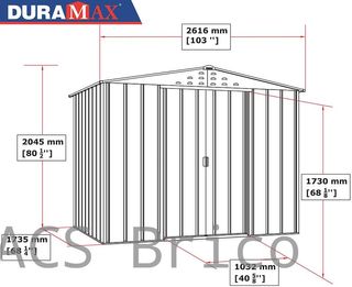 Caseta Metálica Top Titan 173x261x204 cm - Duramax