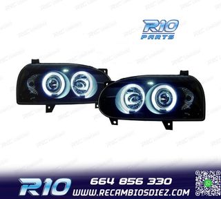 FAROS VOLKSWAGEN VW GOLF 3 OJOS ANGEL CCFL FONDO NEGRO CCFL