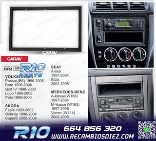 MARCO NEGRO RADIO 2-DIN PARA MERCEDES VOLKSWAGEN VW SKODA SE