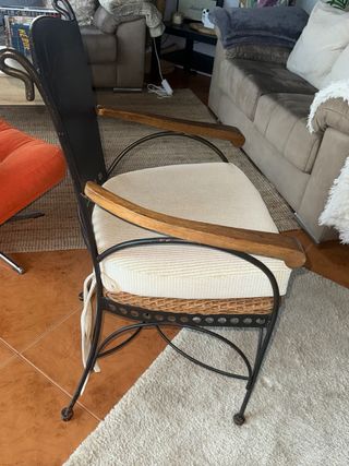 Mesa cristal fundición + 6 sillas