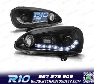 FAROS VOLKSWAGEN VW GOLF MK5 03-08 FONDO NEGRO LUZ DIURNA LE