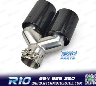 COLA ESCAPE DERECHA BMW LOOK M PERFORMANCE AZUL CARBONO