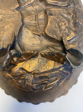 Placa Bronce Antigua Geschutzt Caballo Niño