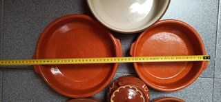 Cazuelas de barro antiguas - 8 piezas. A estrenar.