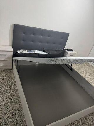 Canapé abatible tela y madera