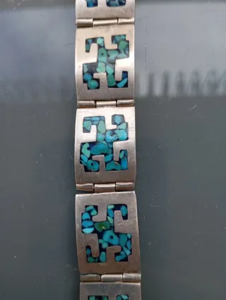 Pulsera Taxco Plata y Turquesa 58g