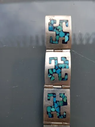 Pulsera Taxco Plata y Turquesa 58g