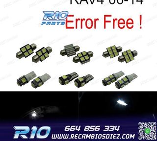 KIT 10 BOMBILLAS LED INTERIOR TOYOTA RAV4 06-14