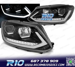 FAROS PARA VOLKSWAGEN VW TOURAN II 10-15 NEGROS TRU DRL CON