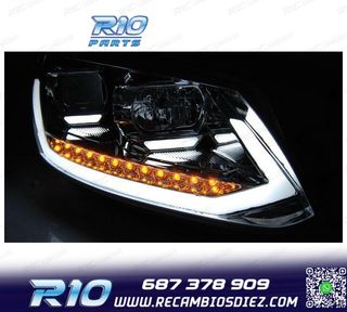 FAROS PARA VOLKSWAGEN VW TOURAN II 10-15 NEGROS TRU DRL CON