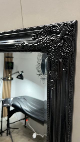 Espejo Grande Negro con Marco Decorativo 162x72