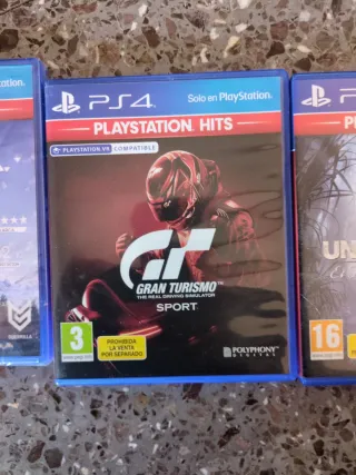 Lote 3 Juegos PS4: Horizon, Gran Turismo, Uncharte