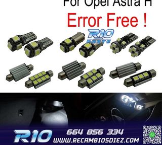 KIT 15 BOMBILLAS LED INTERIOR PARA OPEL ASTRA H OPC GTC HATC
