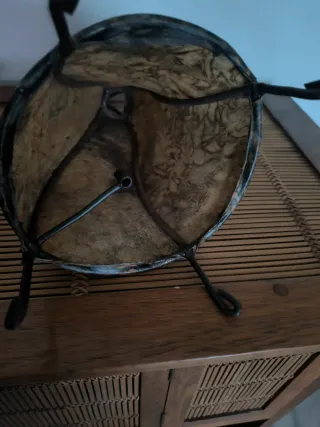 Lámpara Marroquí Cuero y forja teñida con henna